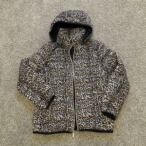Michael Kors Leopard Packable Down Fill Puffer Jacket